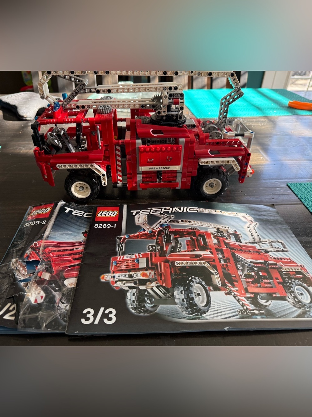 Lego Technic Red Fire & Rescue Truck with Silver Accents